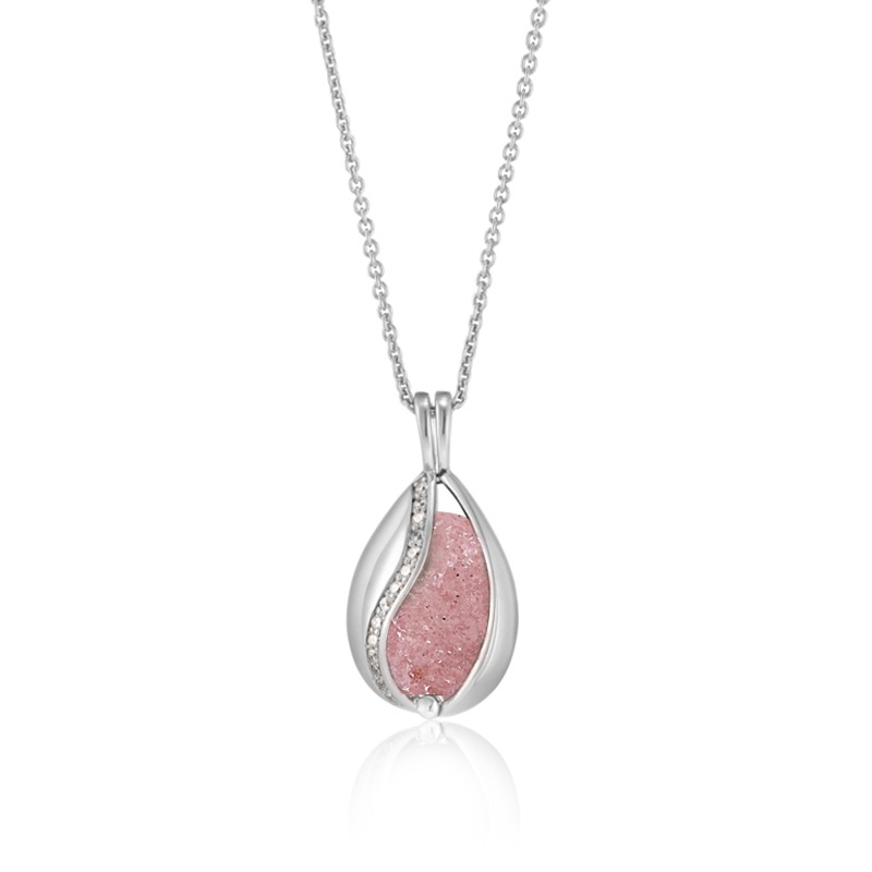 Elegant Halssmykke med Jordbærkvarts – Perfekt Gaveidé