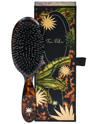 Elegant Brun/Sort Fan Palm Hårbørste til Skønhedsrutine