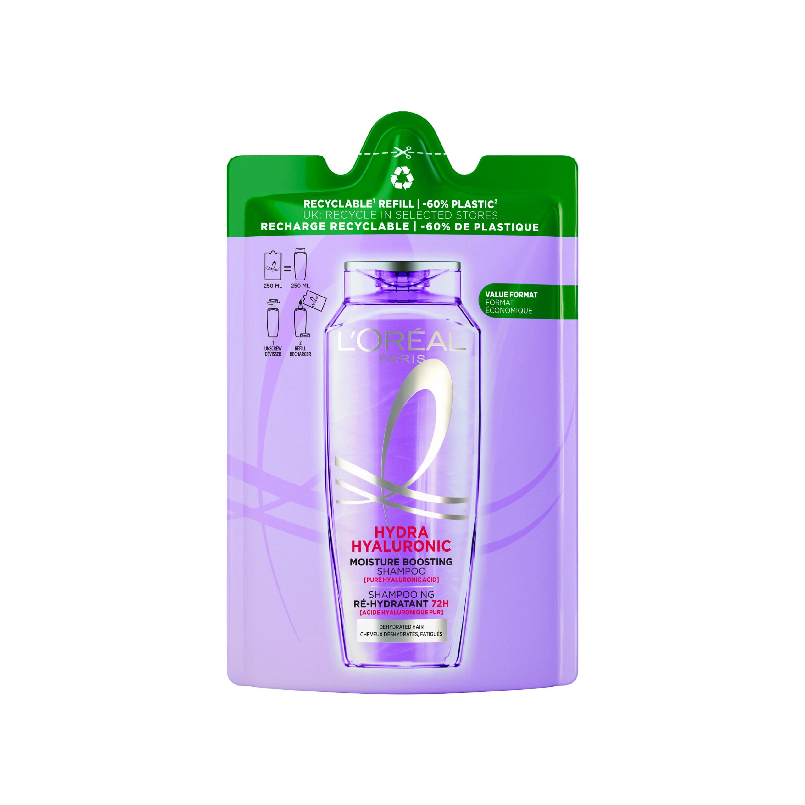 Amp Oral Paris Elvital Hyaluron Plump Shampoo Refill 250 - Hairtime - 3600524173579