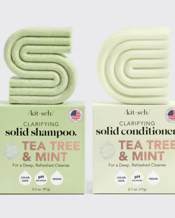 Kitsch Tea Tree & Mint Shampoo & Conditioner HÅrplejesÆt Shampoo & Balsam Pakke Kitsch Studiobuus - Kitsch Hairtime