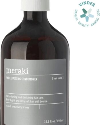 Grå/Brun Balsam Meraki Volumising Conditioner 490 Fugtgivende Med Provitamin & økologisk Kokosolie - Meraki Hairtime  - 5707644765252