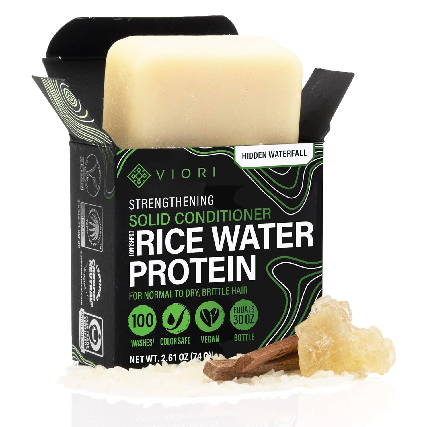 Viori Conditioner Bar Til Volume & Styrke Rice Water & Hidden Waterfall Balsam Bar Viori Studiobuus - Viori Hairtime  - 195893018840