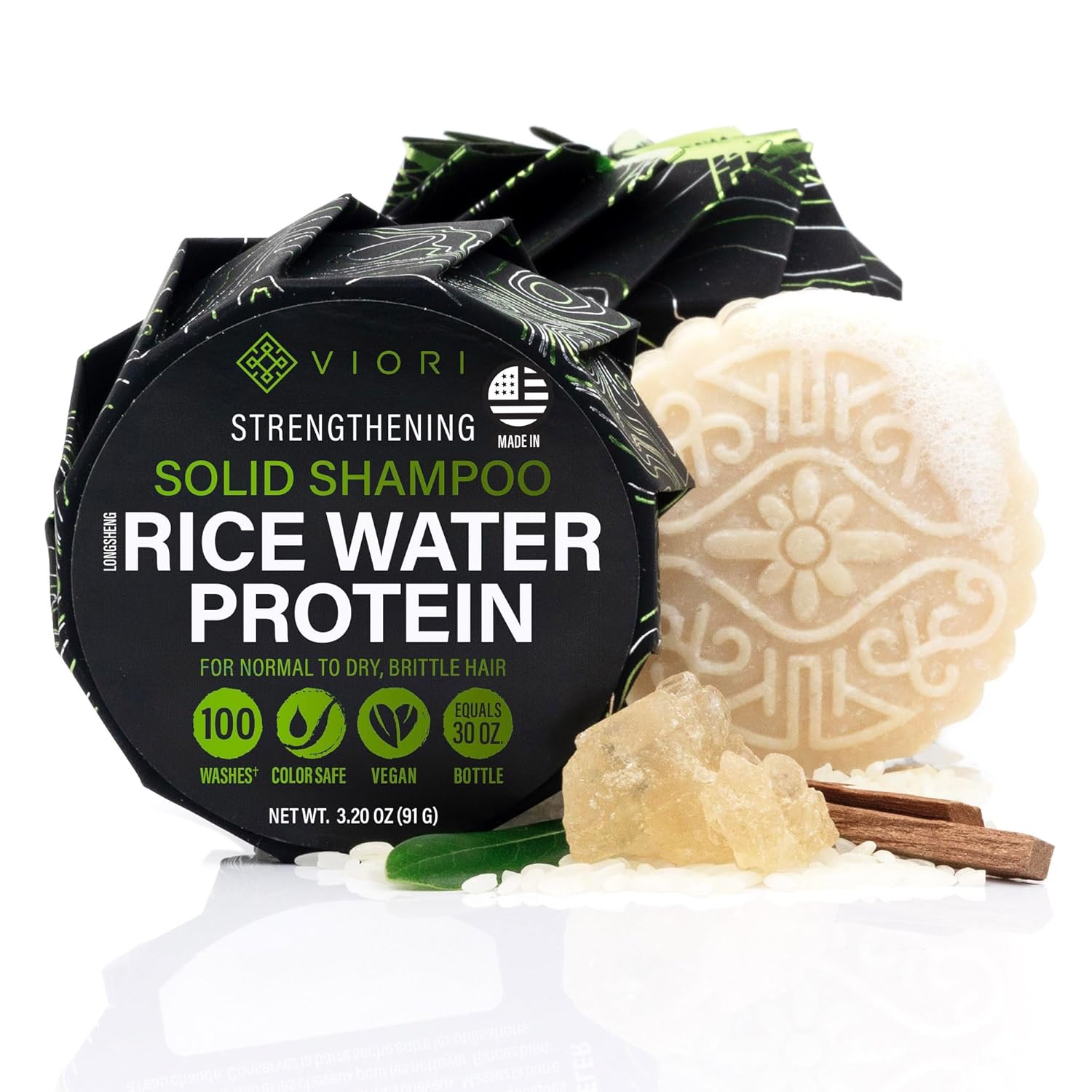 Viori Shampoo Bar Til Volume & Glans Rice Water & Hidden Waterfall Shampoo Bar Viori Studiobuus - Viori Hairtime - 195893711109