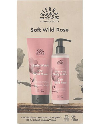 Urtekram Gaveæske Soft Wild Rose Body Lotion & Body Wash VÆrdi 124 - Urtekram Hairtime  - 5701058011912
